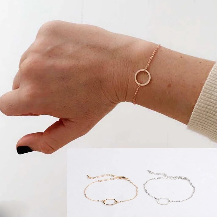 Женский браслет с подвесками, простые ювелирные украшения под золото, 2021 
Женский браслет с подвесками, простые ювелирные украшения под золото, 2021