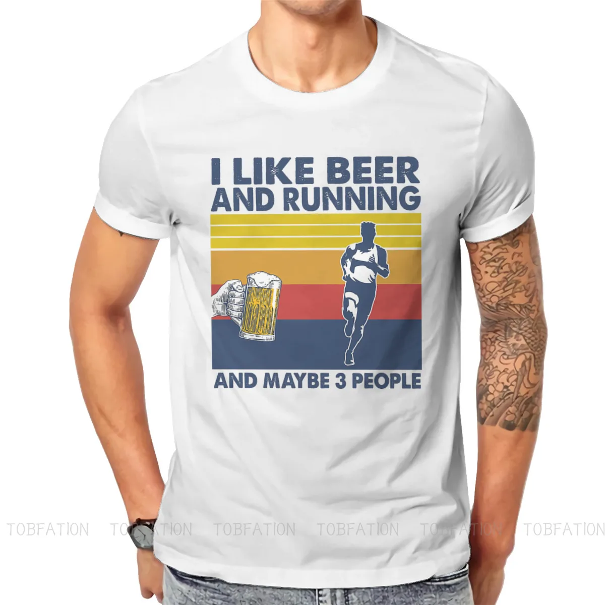 Футболка с надписью I Like Beer and Running подарок на день отца гранж свободная футболка