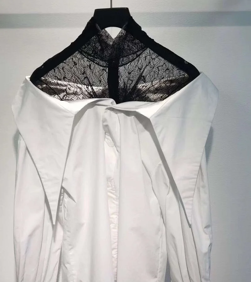 2020 Autumn Winter Hot Sale Blouse Shirts High Quality Women Sexy Black Lace Patchwork Long Sleeve Casual White Shirts Female
2020 Autumn Winter Hot Sale Blouse Shirts High Quality Women Sexy Black Lace Patchwork Long Sleeve Casual White Shirts Female