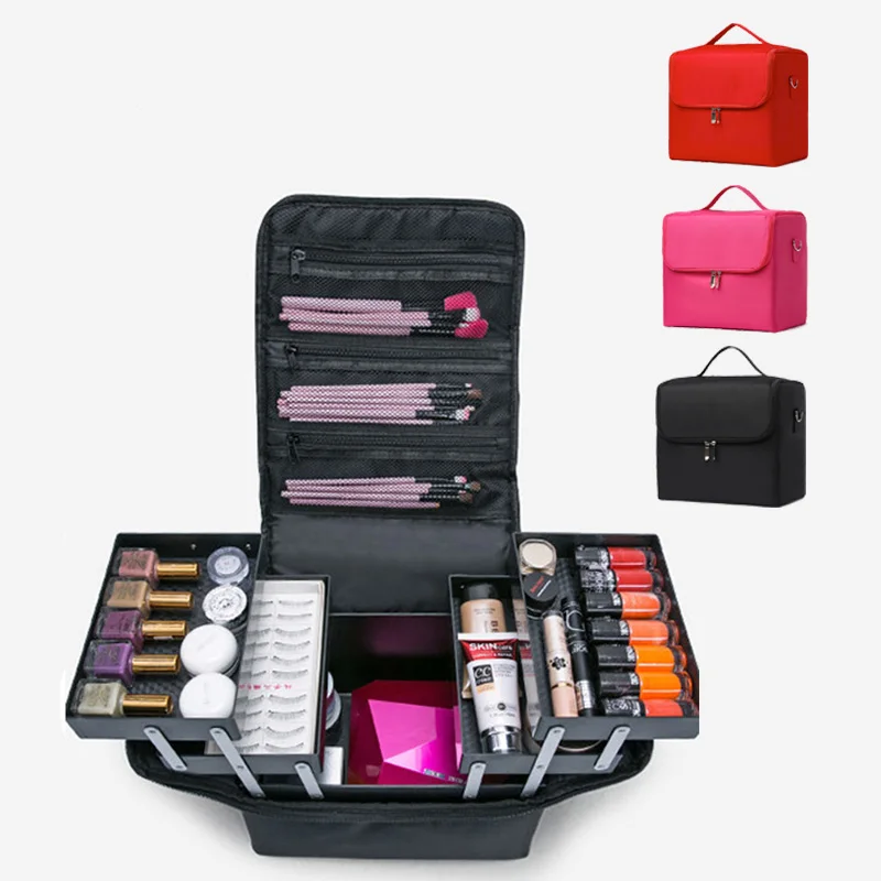 Portable Professional Cosmetic Bag Large Capacity Make Up Bags Multi-layer Hairdressing Tool Kit Cosmetics Storage Toiletry Bag
Portable Professional Cosmetic Bag Large Capacity Make Up Bags Multi-layer Hairdressing Tool Kit Cosmetics Storage Toiletry Bag