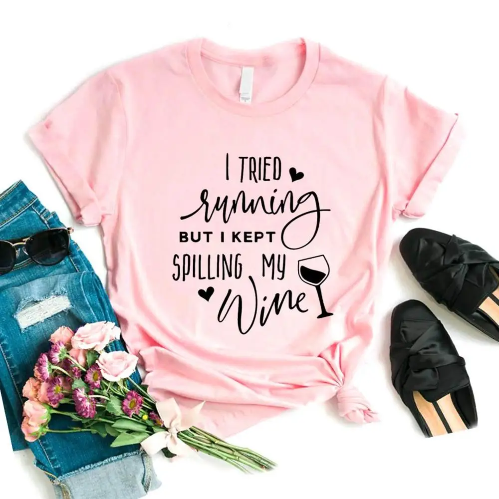I Tried Running but I Kept Spilling My Wine Print Women Tshirts Cotton Casual Funny t Shirt For Lady Top Tee Hipster 6 Color Drop Ship NA-555
I Tried Running but I Kept Spilling My Wine Print Women Tshirts Cotton Casual Funny t Shirt For Lady Top Tee Hipster 6 Color Drop Ship NA-555