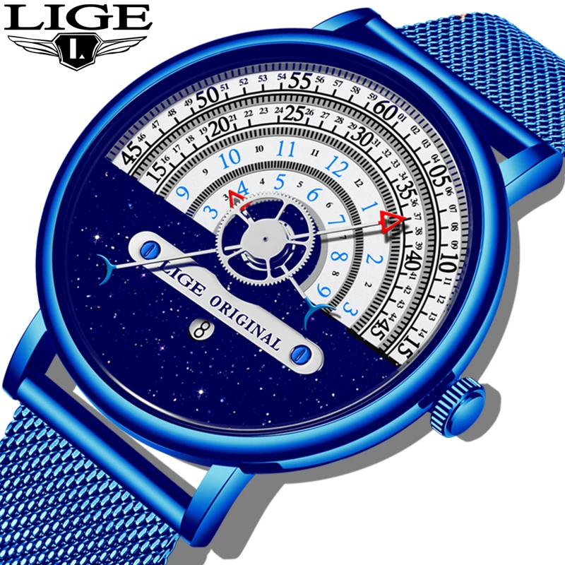 Reloj часы для мужчин 2020 модные уникальные мужские Топ бренд Роскошные сетчатые