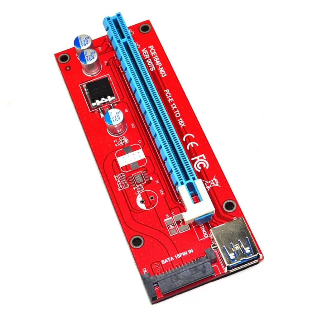 PCI-E Extender Riser Card Express 1x to 16x USB 3.0 164P 6Pin SATA Mining Office Computer Supplies for Bitcoin Miner Mining
PCI-E Extender Riser Card Express 1x to 16x USB 3.0 164P 6Pin SATA Mining Office Computer Supplies for Bitcoin Miner Mining