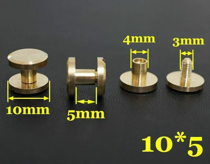 20pcs Solid Brass Binding Chicago Screws Nail Stud Rivets For Photo Album Leather Craft Studs Belt Wallet Fasteners 10/8mm cap
20pcs Solid Brass Binding Chicago Screws Nail Stud Rivets For Photo Album Leather Craft Studs Belt Wallet Fasteners 10/8mm cap