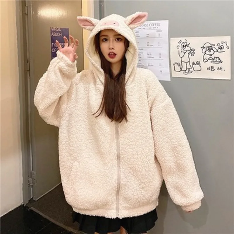 2020 Autumn Winter Frog Eyes Hooded Sweatshirt Zip-up Plush Fleece Oversized Hoodies Women Thicken Keep Warm Kawaii Outwear Top
2020 Autumn Winter Frog Eyes Hooded Sweatshirt Zip-up Plush Fleece Oversized Hoodies Women Thicken Keep Warm Kawaii Outwear Top