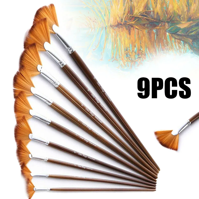 9pcs/set Fan Bristle Paint Brush Nylon Hair Oil Acrylic Artist Oil Paint Brushes Pen Drawing Art Supplies
9pcs/set Fan Bristle Paint Brush Nylon Hair Oil Acrylic Artist Oil Paint Brushes Pen Drawing Art Supplies