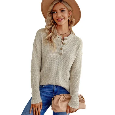 Fashion plus size sweater women's solid color autumn and winter new button half cardigan pullover women's blouse
Fashion plus size sweater women's solid color autumn and winter new button half cardigan pullover women's blouse
