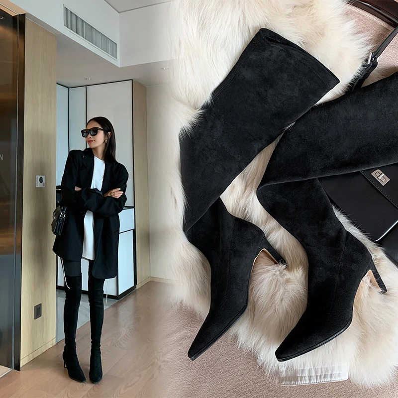 Sexy Women Long boots High Heels Over The Knee High Boots Pointed Toe Party Shoes Woman Tight High Warm Winter Snow Boots
Sexy Women Long boots High Heels Over The Knee High Boots Pointed Toe Party Shoes Woman Tight High Warm Winter Snow Boots