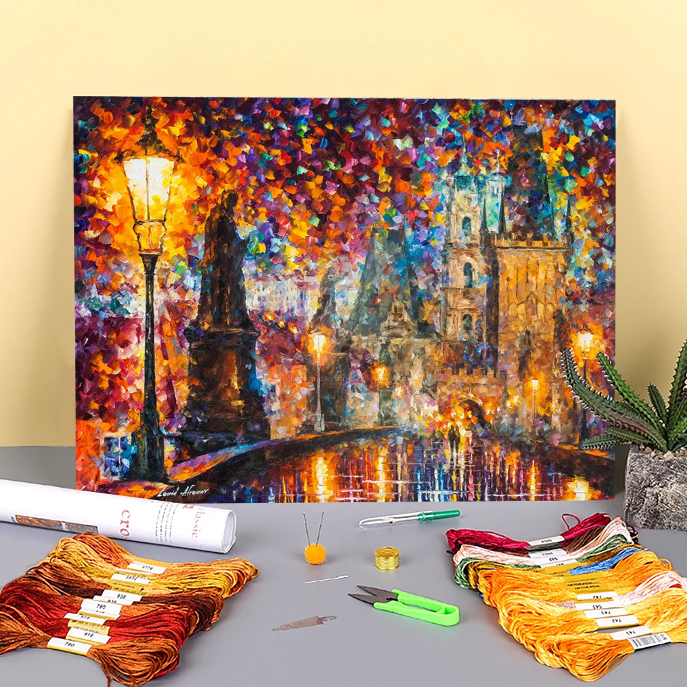 Прага-ночь волшебная ткань с принтом 11CT Вышивка крестом полный комплект вышивка DMC нитки ручная работа вязание оптом 
Прага-ночь волшебная ткань с принтом 11CT Вышивка крестом полный комплект вышивка DMC нитки ручная работа вязание оптом