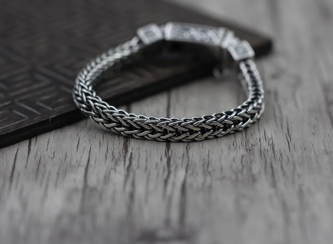 Женский серебряный браслет мужской Винтажный оригинальный индивидуальный |