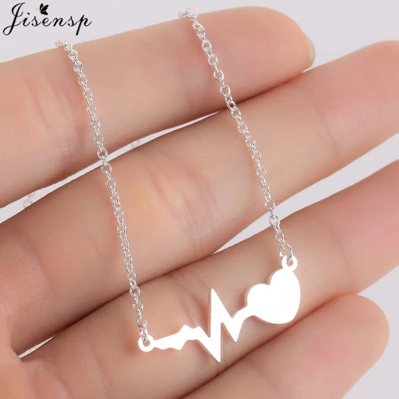 Jisensp Classic Creative Heartbeat Pendant Necklace Stainless Steel Love Heart Necklace for Women Fashion Jewelry Gift Bijoux
Jisensp Classic Creative Heartbeat Pendant Necklace Stainless Steel Love Heart Necklace for Women Fashion Jewelry Gift Bijoux
