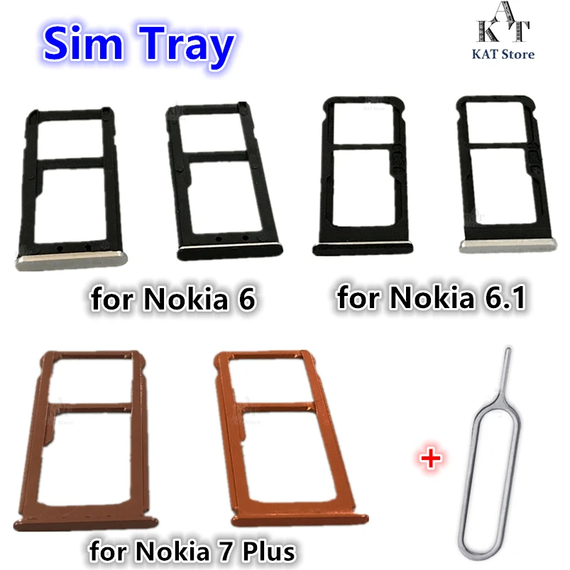 1 шт. для Nokia 6 7 + Plus 2018 Nano Sim Micro SD держатель слота карты разъем с извлекающим штифтом