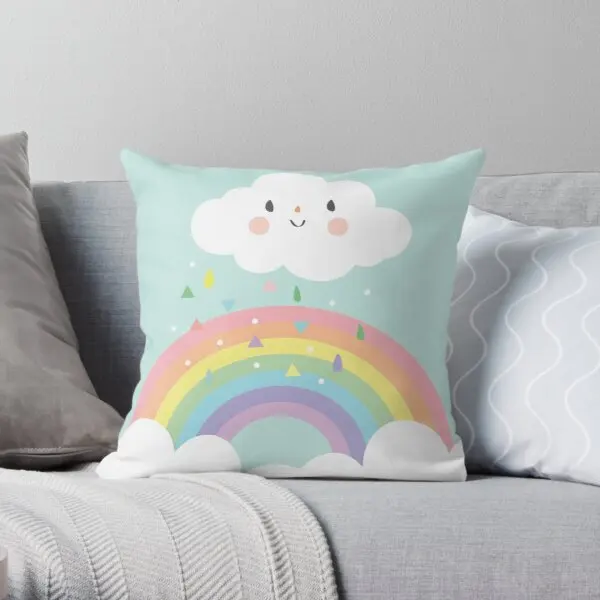 Rainbow Happy Little Cloud Pastel Rain a Soft Decorative Throw Pillow Cover for Home Pillows NOT Included
Rainbow Happy Little Cloud Pastel Rain a Soft Decorative Throw Pillow Cover for Home Pillows NOT Included