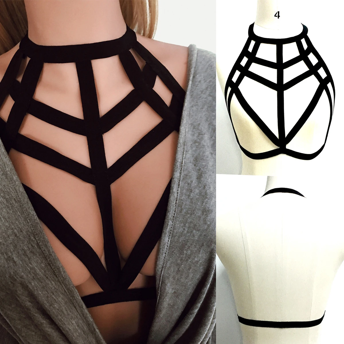 Womens Fashion Tops Cage Bra Bondage Belt Body Harness Elastic Strappy Frame Bra Rave Wear Harness Bra
Womens Fashion Tops Cage Bra Bondage Belt Body Harness Elastic Strappy Frame Bra Rave Wear Harness Bra