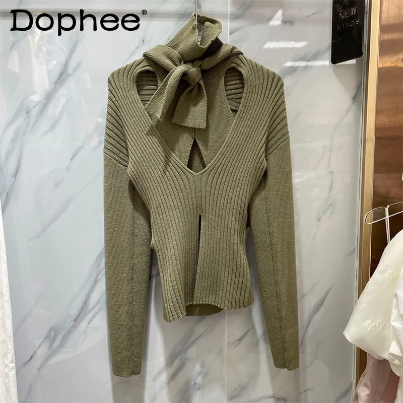 Женский пуловер с высоким воротником, трикотажный свитер с вырезами, в Корейском стиле, одежда для осени и зимы, 2021
Женский пуловер с высоким воротником, трикотажный свитер с вырезами, в Корейском стиле, одежда для осени и зимы, 2021