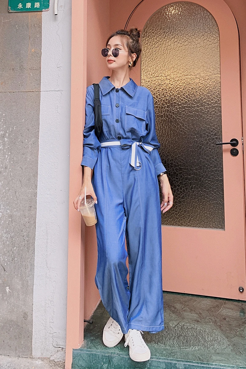 Long Sleeve Jumpsuit Women Spring Autumn Loose Casual Wide Leg One Piece Pants Office Lady Elegant Korea Bandage Romper Overalls
Long Sleeve Jumpsuit Women Spring Autumn Loose Casual Wide Leg One Piece Pants Office Lady Elegant Korea Bandage Romper Overalls