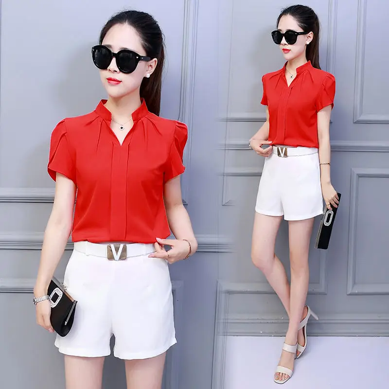 Summer Korean Version Women Chiffon Loose Casual Blouses Shirts All-Match Short Seleeve White Tops Blusas MM0228
Summer Korean Version Women Chiffon Loose Casual Blouses Shirts All-Match Short Seleeve White Tops Blusas MM0228