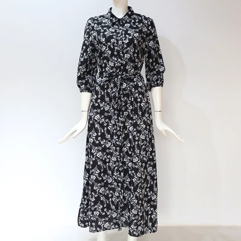 2022 Fashion Floral Print Maxi Dress Women Boho Three Quarter Sleeve Long Dress Turn Down Collar Casual Shirt Dresses Robe
2022 Fashion Floral Print Maxi Dress Women Boho Three Quarter Sleeve Long Dress Turn Down Collar Casual Shirt Dresses Robe