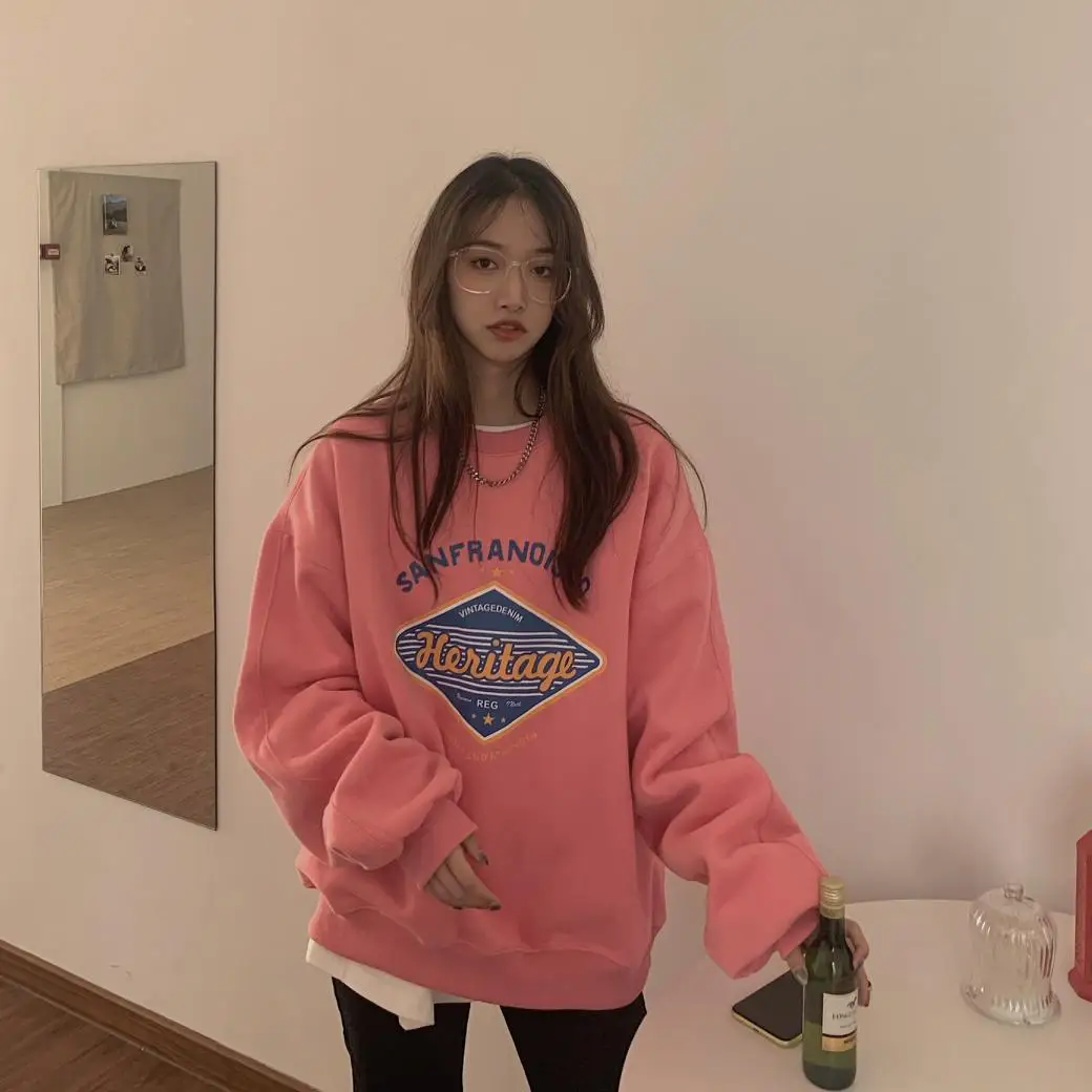 Casual Ladies Warm Hooded Pullover Female Loose Outerwears Vintage Woman Brown Oversized Appliques Cotton xmas Hoodies Autumn
Casual Ladies Warm Hooded Pullover Female Loose Outerwears Vintage Woman Brown Oversized Appliques Cotton xmas Hoodies Autumn