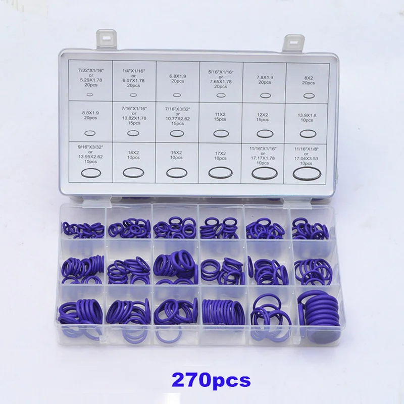 270 Pcs/Set Rubber O Ring Metric Nitrile Washer Car Air Conditioning Seal Pumps Gasket Assortment Kits AUG889
270 Pcs/Set Rubber O Ring Metric Nitrile Washer Car Air Conditioning Seal Pumps Gasket Assortment Kits AUG889