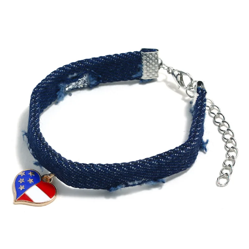 2021 Trend Canvas Hand Chain Jewelry American Independence Flag Bracelet Love Heart Alloy Accessory Bracelet
2021 Trend Canvas Hand Chain Jewelry American Independence Flag Bracelet Love Heart Alloy Accessory Bracelet