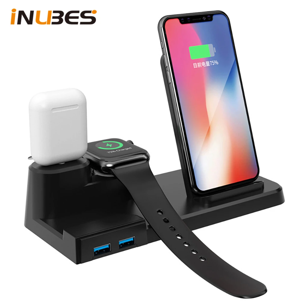 3 in 1 Qi Fast Wireless Charger For iPhone Samsung Wireless Charging Dock Station For Airpods Apple Watch Fast Charger USB Ports
3 in 1 Qi Fast Wireless Charger For iPhone Samsung Wireless Charging Dock Station For Airpods Apple Watch Fast Charger USB Ports
