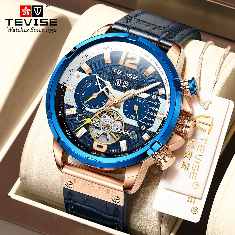 TEVISE Mens Watches Top Brand Luxury Automatic Mechanical Watch Men Fashion Tourbillon Wristwatch Waterproof Leather Sport Clock
TEVISE Mens Watches Top Brand Luxury Automatic Mechanical Watch Men Fashion Tourbillon Wristwatch Waterproof Leather Sport Clock