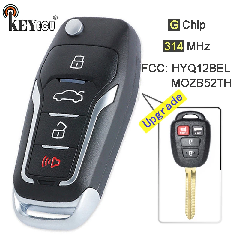 KEYECU 314 МГц G чип HYQ12BEL MOZB52TH Модернизированный раскладной складной 3 + 1 4 кнопки дистанционного ключа Fob для Toyota Camry RAV4 Yaris Scion iQ tC
KEYECU 314 МГц G чип HYQ12BEL MOZB52TH Модернизированный раскладной складной 3 + 1 4 кнопки дистанционного ключа Fob для Toyota Camry RAV4 Yaris Scion iQ tC