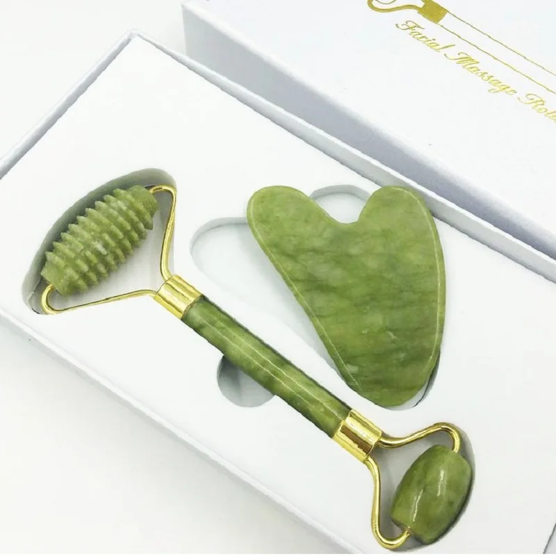 Natural Face Massager Jade Beauty Device Roller Massager Set Gua Sha + Roller + Gift Box Jade Roller Scraper Facial Skin Care
Natural Face Massager Jade Beauty Device Roller Massager Set Gua Sha + Roller + Gift Box Jade Roller Scraper Facial Skin Care