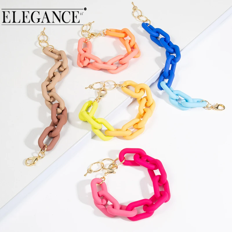 Elegance 2021 Statement Punk Charm Acrylic Chain Link Bracelet For Women Colorful Splicing Beach Bracelets y2k Jewelry
Elegance 2021 Statement Punk Charm Acrylic Chain Link Bracelet For Women Colorful Splicing Beach Bracelets y2k Jewelry