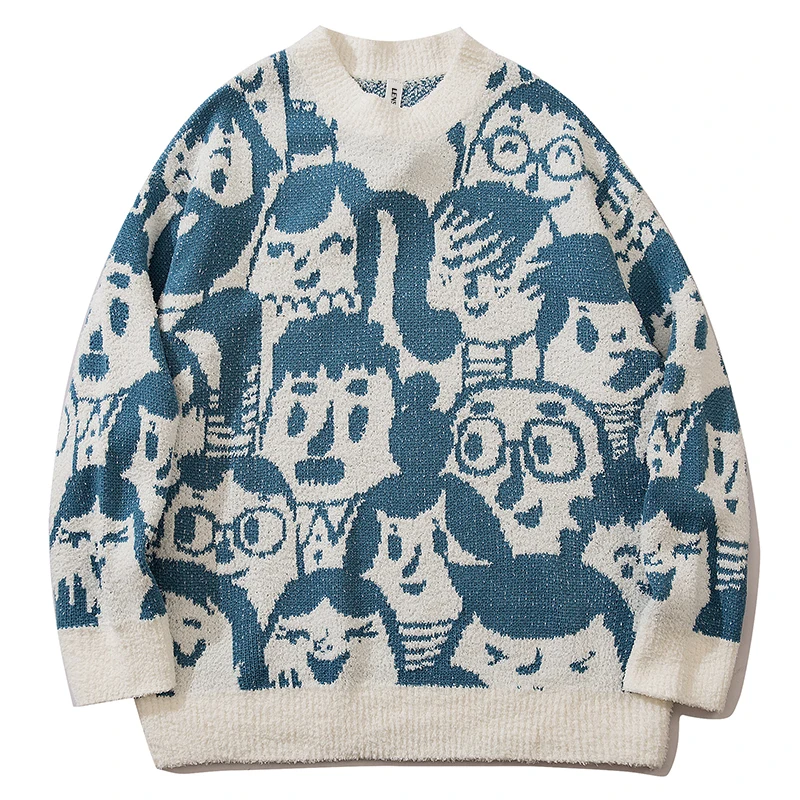 Джемпер вязаный мужской, в стиле хип-хоп, зимний, свободный 
Джемпер вязаный мужской, в стиле хип-хоп, зимний, свободный