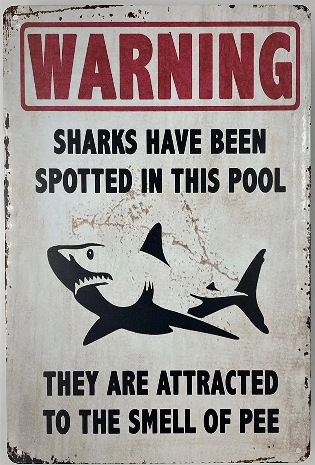 Tin sign | pool metal plate, shark warning, in | fun wall decorative poster for garage room man cave | no pee in the pool
Tin sign | pool metal plate, shark warning, in | fun wall decorative poster for garage room man cave | no pee in the pool