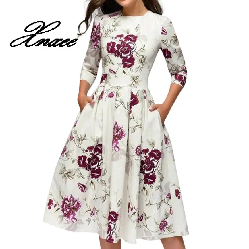 Xnxee Summer Party Dress Women Elegent Floral Print Half Sleeve Midi Dress Vintage O Neck Party Dresses Vestidos Without Pocket
Xnxee Summer Party Dress Women Elegent Floral Print Half Sleeve Midi Dress Vintage O Neck Party Dresses Vestidos Without Pocket