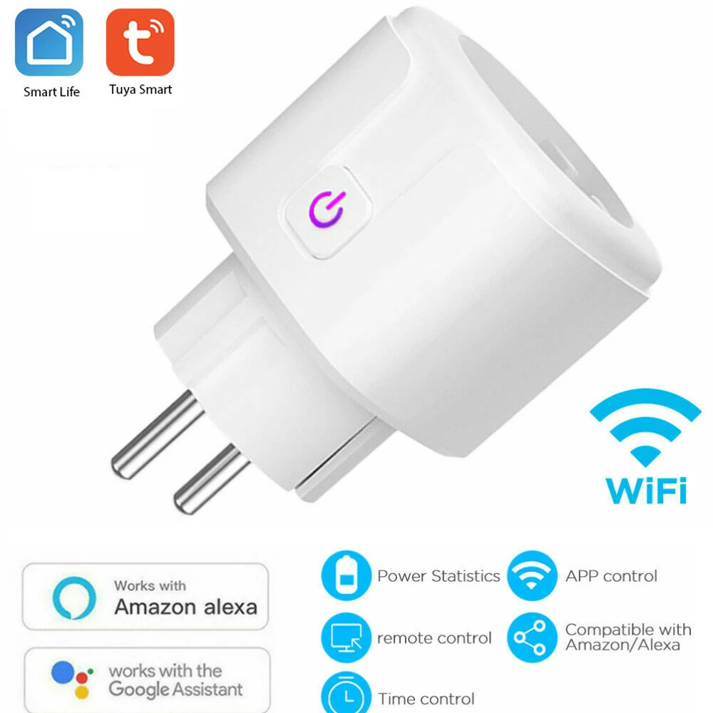 Tuya WiFi Smart Plug EU US 16A Power Adaptor Wireless Remote Voice Control Tuya SmartLife APP Control Works With Alexa Google
Tuya WiFi Smart Plug EU US 16A Power Adaptor Wireless Remote Voice Control Tuya SmartLife APP Control Works With Alexa Google