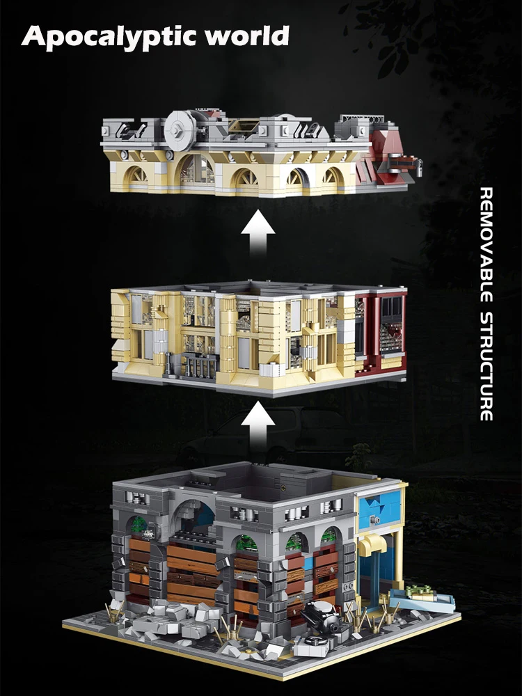 2453pcs Constructor Blocks Bank Apocalypse Version Model City Brick House Building Blocks MOC-41175 Creator Toy Gift
2453pcs Constructor Blocks Bank Apocalypse Version Model City Brick House Building Blocks MOC-41175 Creator Toy Gift