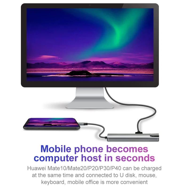 5-in-1 Type-C To PD Docking Station USB 3.0 Hub HD Hub RJ45 For Notebook Universal Computer Cables Connectors
5-in-1 Type-C To PD Docking Station USB 3.0 Hub HD Hub RJ45 For Notebook Universal Computer Cables Connectors