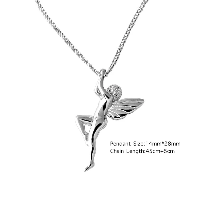 Luxury Angel Fairy Long Chain 925 Sterling Silver Pendant Necklace For Women Girls Simple Cute Designer Jewelry Accesorios
Luxury Angel Fairy Long Chain 925 Sterling Silver Pendant Necklace For Women Girls Simple Cute Designer Jewelry Accesorios