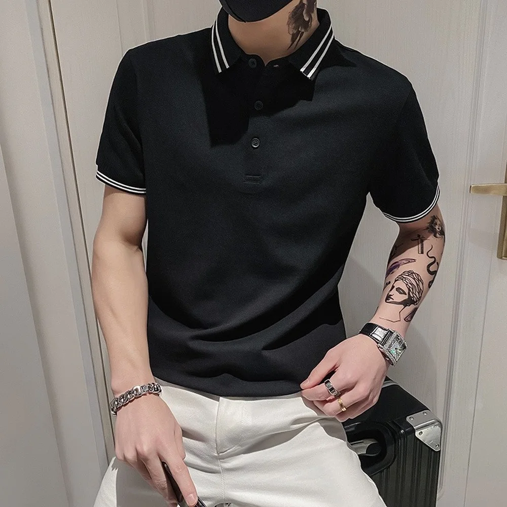 Business Slim Fit Men POLO Shirts Top Quality Men Clothing New Design 2021 Solid Lapel Male Tops Casual 100% Cotton Short Sleeve
Business Slim Fit Men POLO Shirts Top Quality Men Clothing New Design 2021 Solid Lapel Male Tops Casual 100% Cotton Short Sleeve