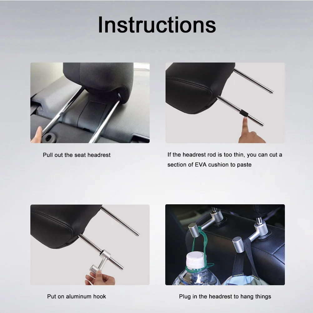 2Pcs Aluminum Alloy Car Headrest Hook Rear Seat Hanger Hook Universal Car Seat Back Storage Hook Car Accessories
2Pcs Aluminum Alloy Car Headrest Hook Rear Seat Hanger Hook Universal Car Seat Back Storage Hook Car Accessories