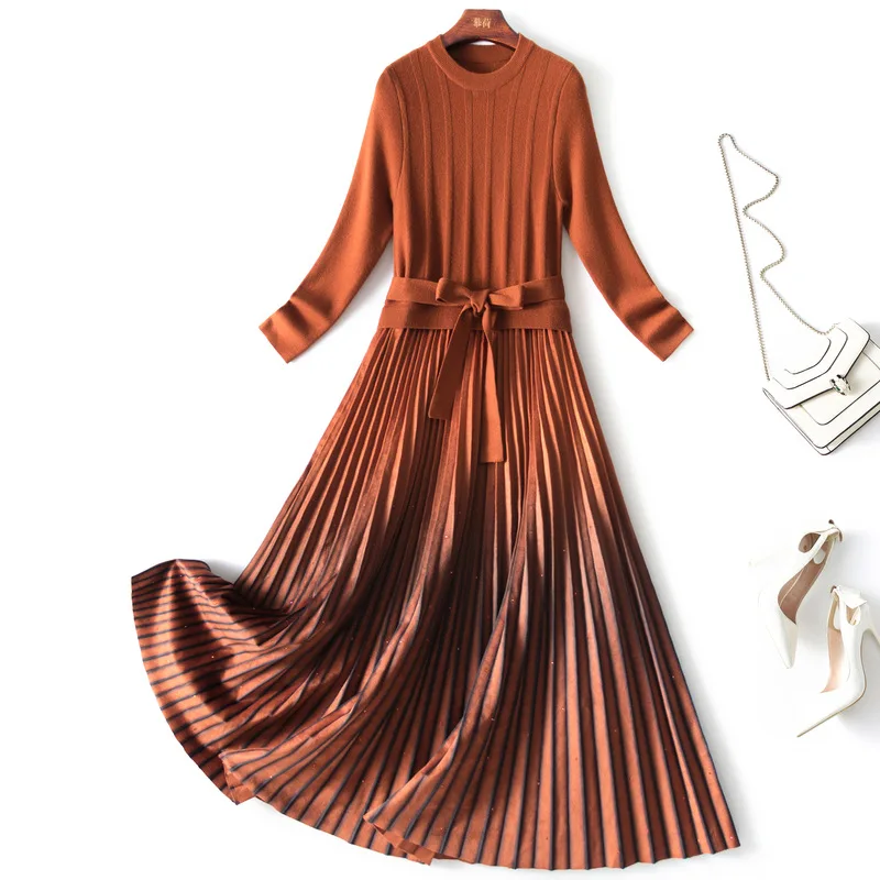 Wool Knitted Dress Winter 2021 Fashion Elegant Office Women Long Sleeve Patchwork Pleated Gradient Velvet Dress Party Robe Femme
Wool Knitted Dress Winter 2021 Fashion Elegant Office Women Long Sleeve Patchwork Pleated Gradient Velvet Dress Party Robe Femme