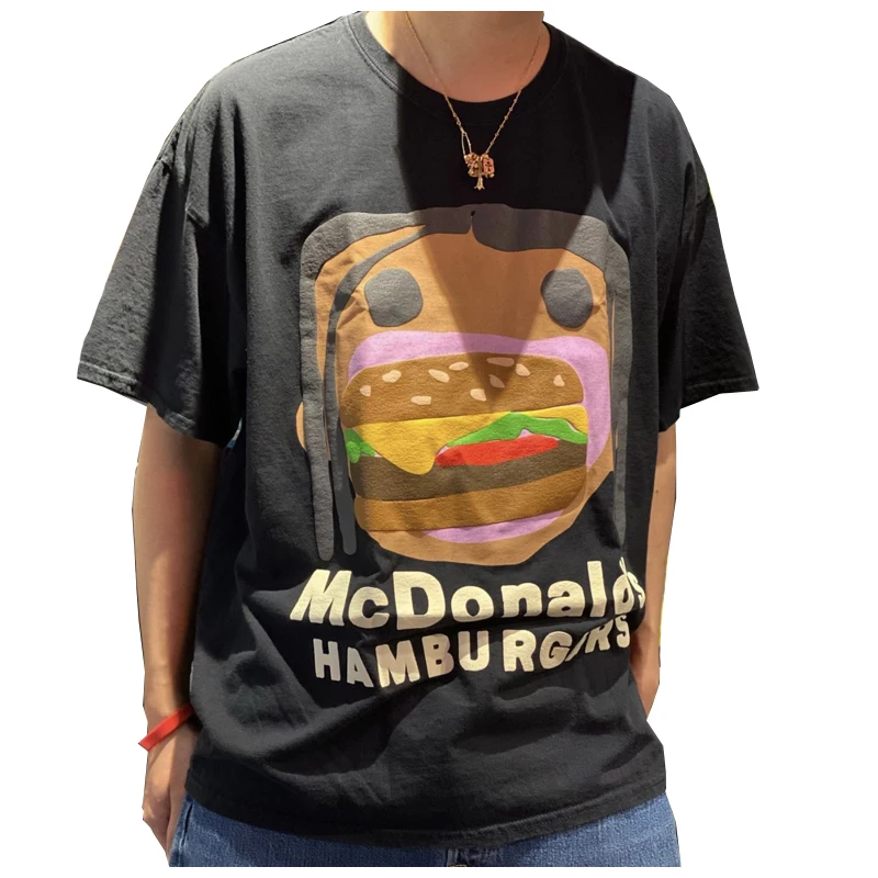 Summer new Travis Scott high street punk style CPFM men's short-sleeved T-shirt loose foam hamburger printed T-shirt for women
Summer new Travis Scott high street punk style CPFM men's short-sleeved T-shirt loose foam hamburger printed T-shirt for women