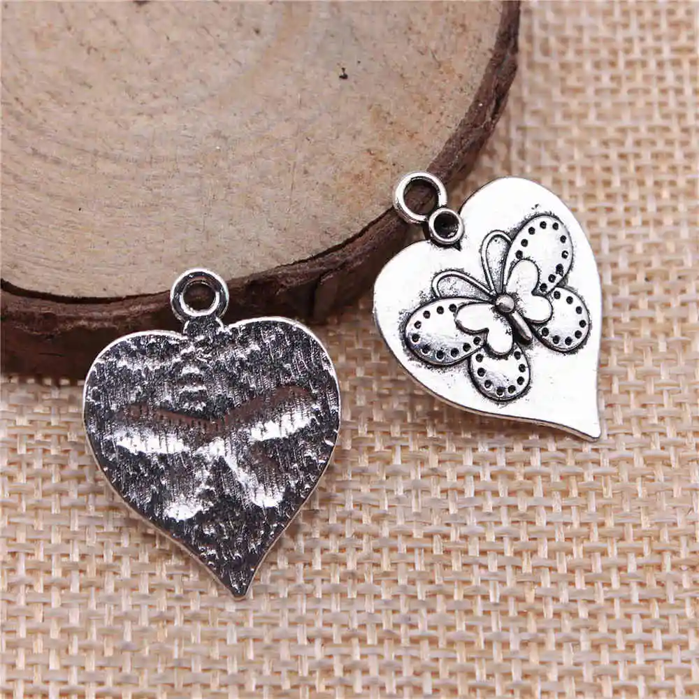 Jewelery Pendants Making Charms For Jewelry 8pcs Butterfly Heart Charms 25x20mm Antique Silver Plated
Jewelery Pendants Making Charms For Jewelry 8pcs Butterfly Heart Charms 25x20mm Antique Silver Plated