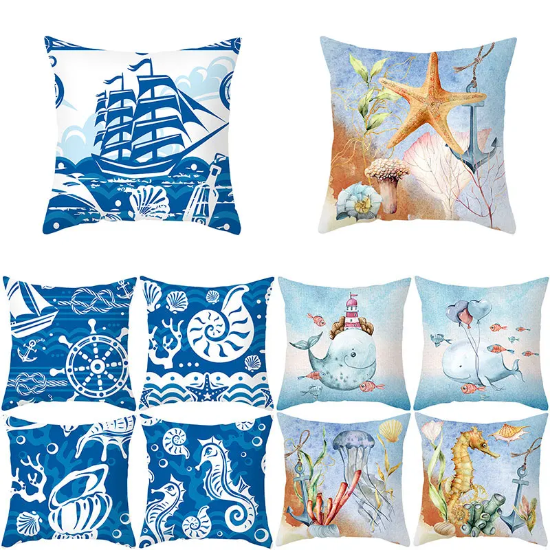 Throw Pillows Cover Blue Geometry Pillow Cover 45x45 Peach Skin Cushion Cover Marine Life Print Pillowcase Cushions Home Decor
Throw Pillows Cover Blue Geometry Pillow Cover 45x45 Peach Skin Cushion Cover Marine Life Print Pillowcase Cushions Home Decor