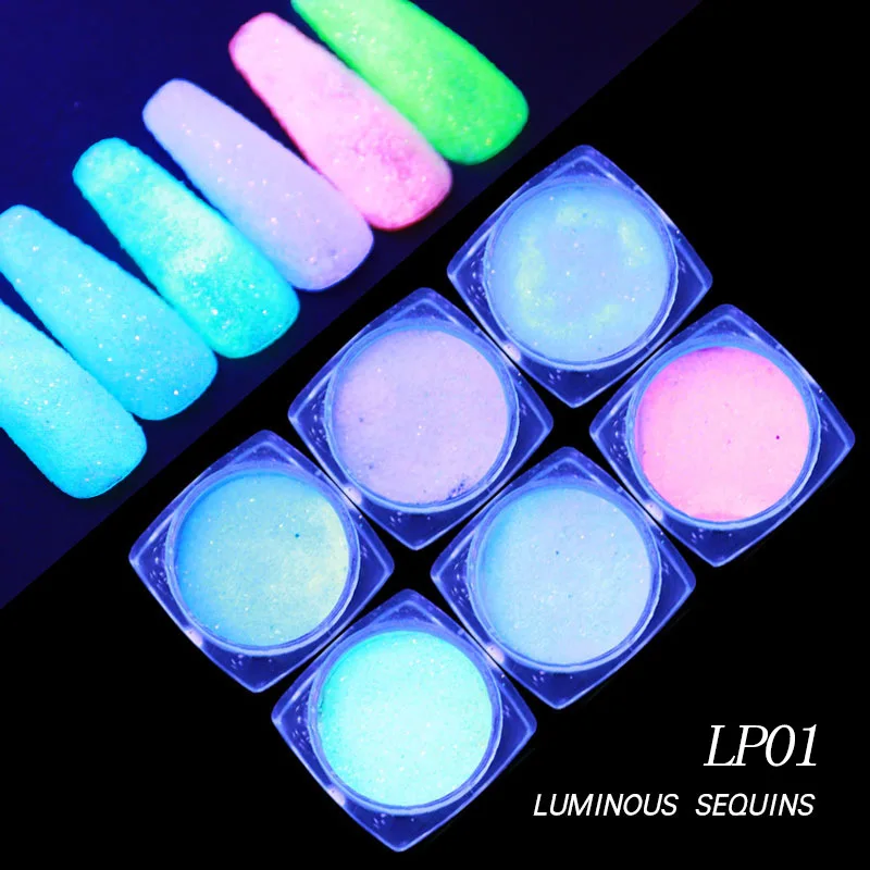 6 Box/Set Laser Nail Sequins Luminous Nail Powder Glitter Glow In The Dark Nail Glitter Powder DIY Nail Decorations
6 Box/Set Laser Nail Sequins Luminous Nail Powder Glitter Glow In The Dark Nail Glitter Powder DIY Nail Decorations