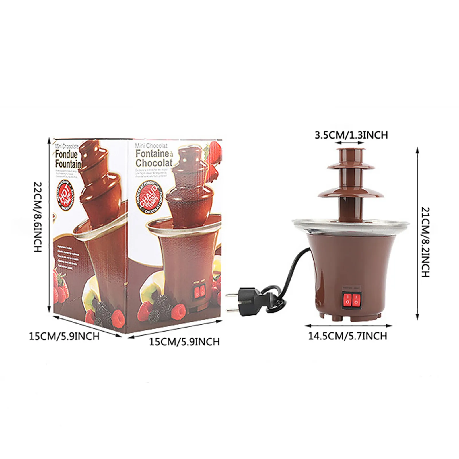Mini Chocolate Fountain Three Layers Creative Chocolate Melt With Heating Fondue Machine Diy Mini Waterfall Hotpot EU Plug#db4
Mini Chocolate Fountain Three Layers Creative Chocolate Melt With Heating Fondue Machine Diy Mini Waterfall Hotpot EU Plug#db4
