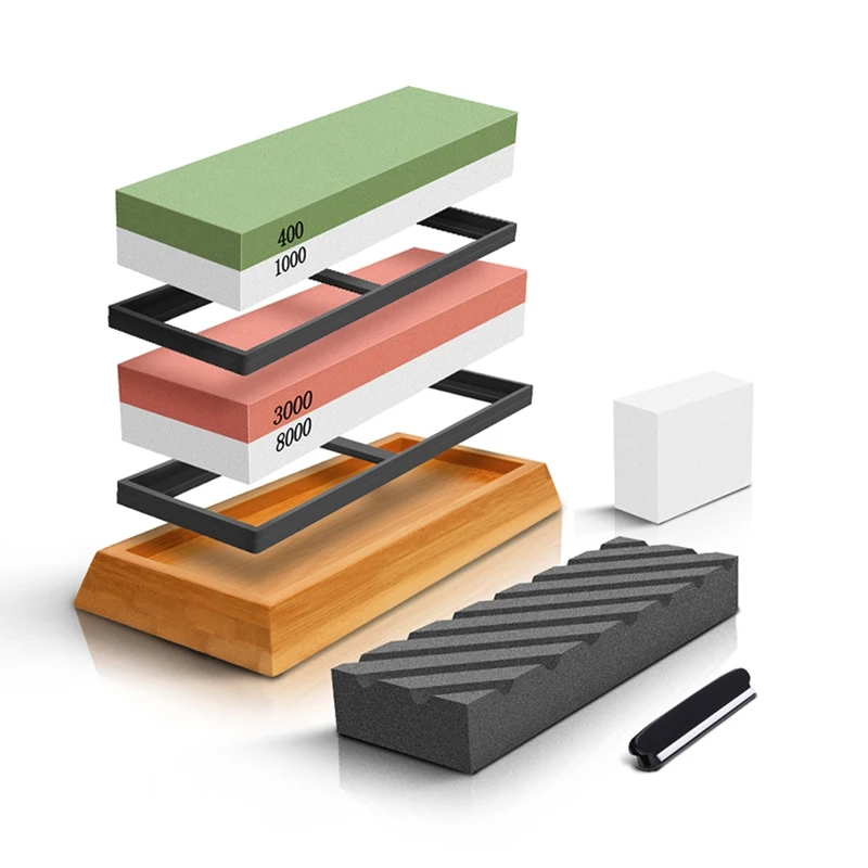 Sharpening Stone Professional Whetstone Knife Sharpener Set With Fixed Angle Grinding System Water Stone
Sharpening Stone Professional Whetstone Knife Sharpener Set With Fixed Angle Grinding System Water Stone