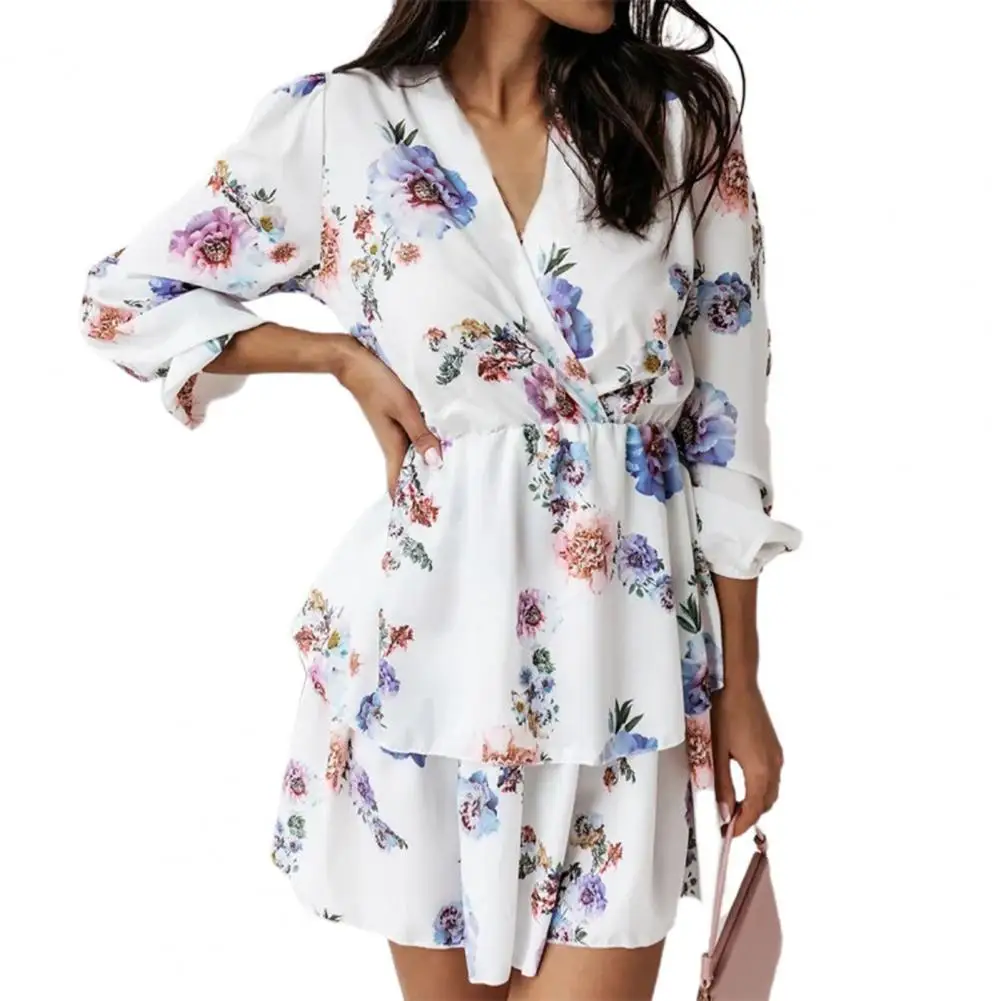 Women Dress Long Sleeve Mini Dress V Neck Leopard Floral Double-layer Hem Lady Dress V Neck Floral Women Layered Hem Dress 2021
Women Dress Long Sleeve Mini Dress V Neck Leopard Floral Double-layer Hem Lady Dress V Neck Floral Women Layered Hem Dress 2021