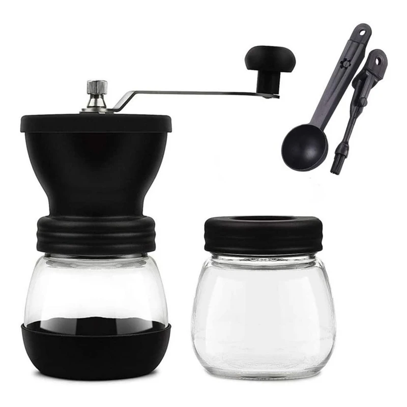 Manual Coffee Grinder with Adjustable Ceramic Burr,Hand Coffee Grinder with Glass Seal Pot and 2 in 1 Coffee Spoon Brush
Manual Coffee Grinder with Adjustable Ceramic Burr,Hand Coffee Grinder with Glass Seal Pot and 2 in 1 Coffee Spoon Brush