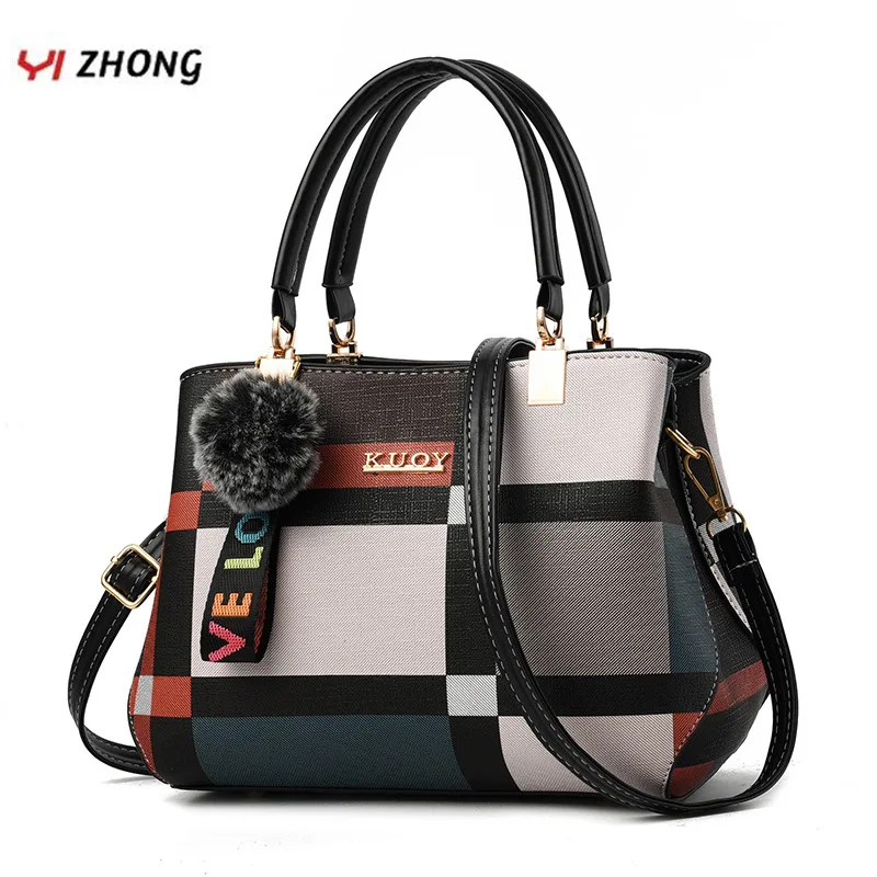 Модная кожаная Лоскутная сумка на плечо YIZHONG сумки через для женщин роскошный