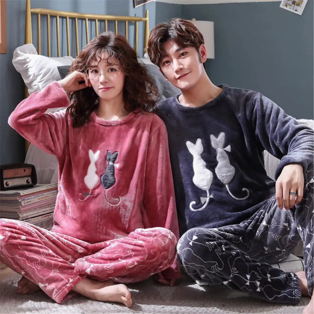 Winter Flannel Pajamas Set For Women Man Stitch Panda Cartoon Pijamas Mujer Home Clothes Suits Full Sleeve Warm Pyjama Sleepwear
Winter Flannel Pajamas Set For Women Man Stitch Panda Cartoon Pijamas Mujer Home Clothes Suits Full Sleeve Warm Pyjama Sleepwear